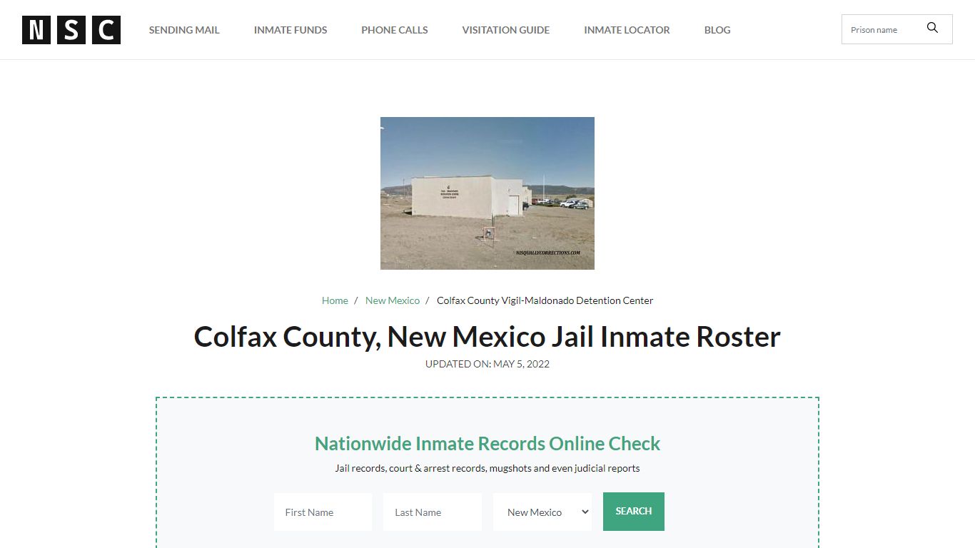 Colfax County, New Mexico Jail Inmate Roster