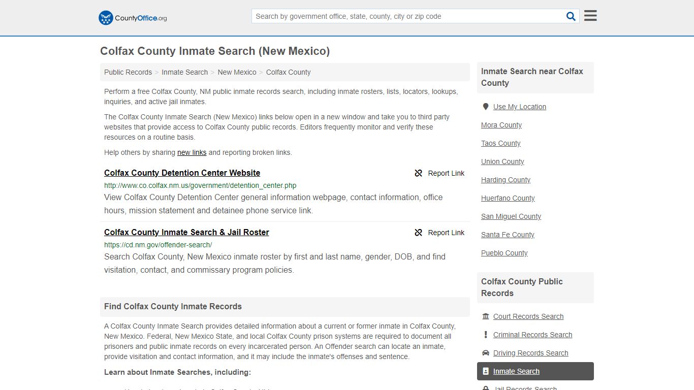 Inmate Search - Colfax County, NM (Inmate Rosters & Locators)