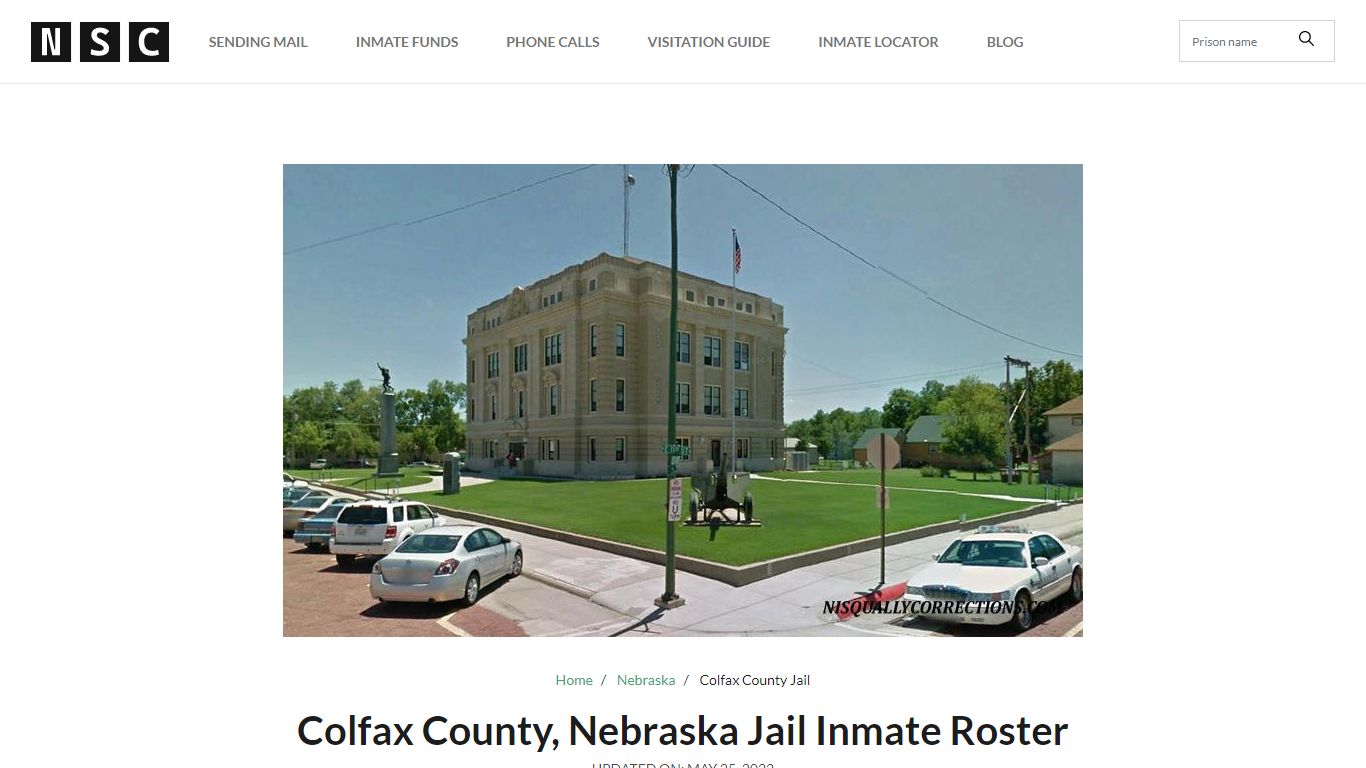 Colfax County, Nebraska Jail Inmate Roster